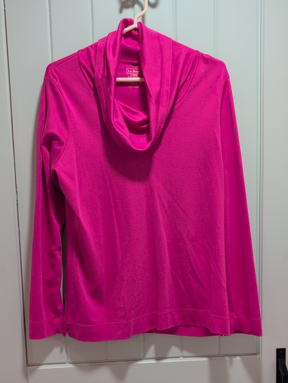 L.L. Bean Women's Cowl Neck Sweater - Fuchsia Pink Size Large